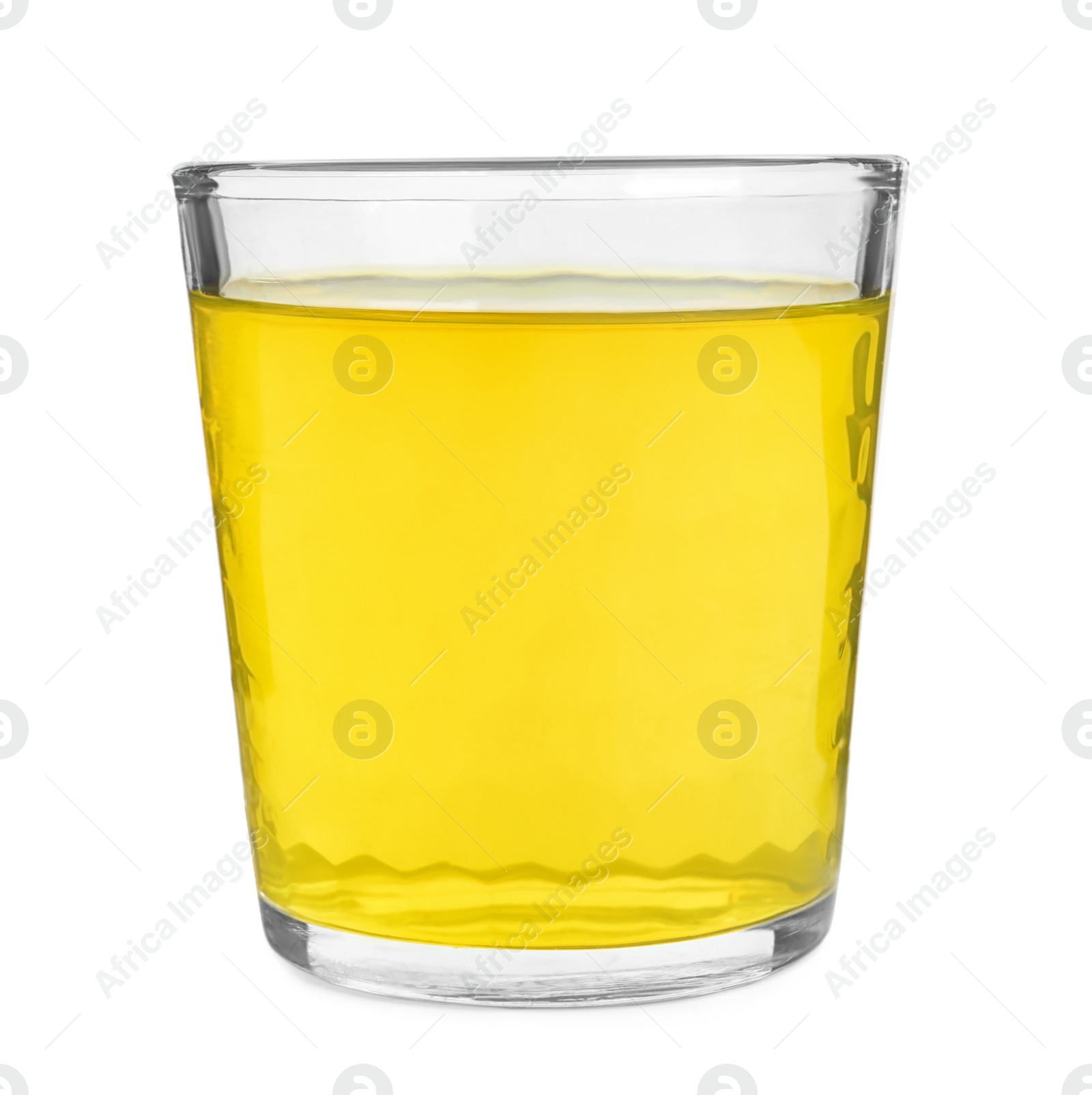 Photo of Tasty jelly dessert in glass on white background