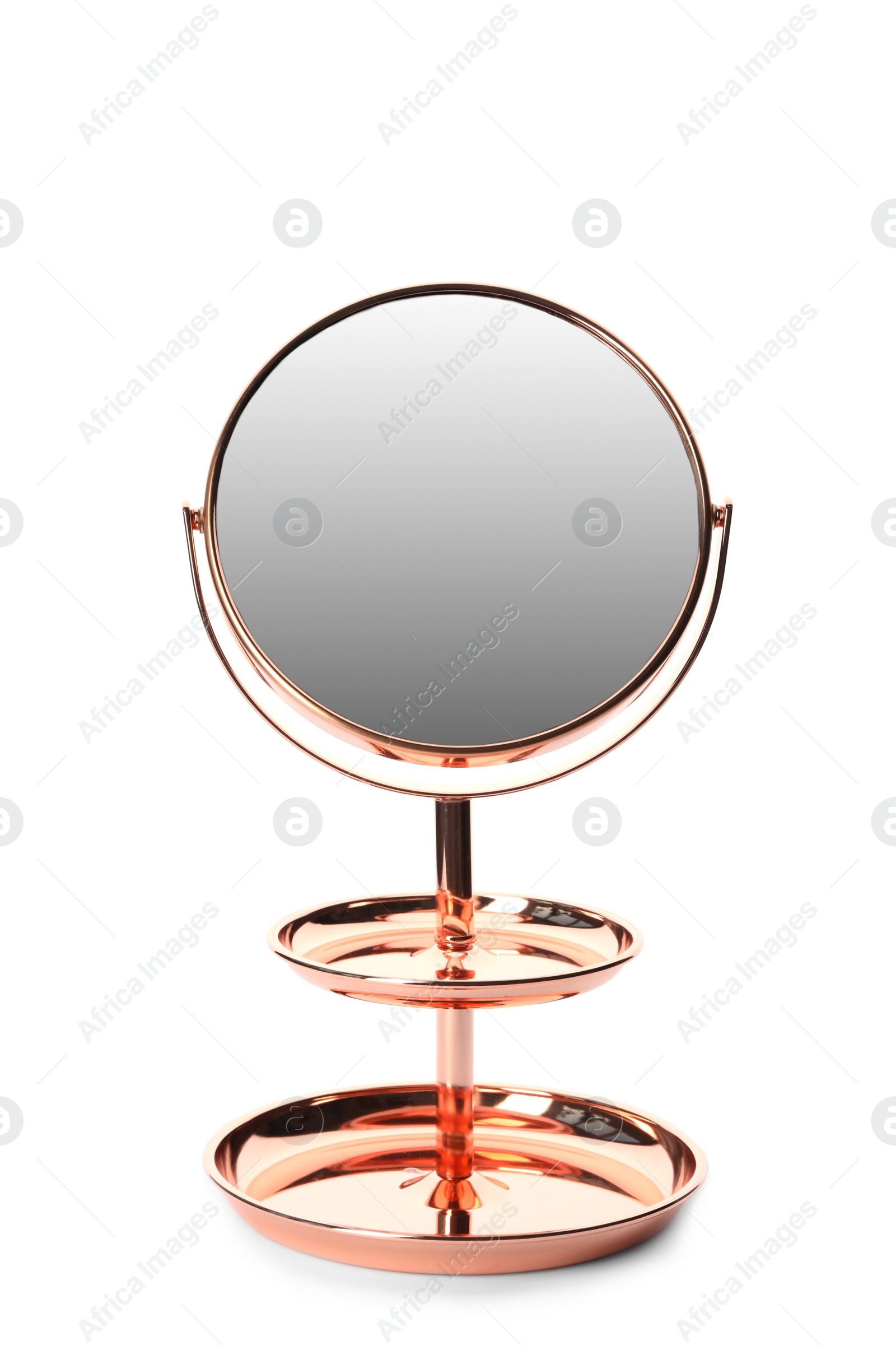 Photo of Small mirror isolated on white. Decorative element