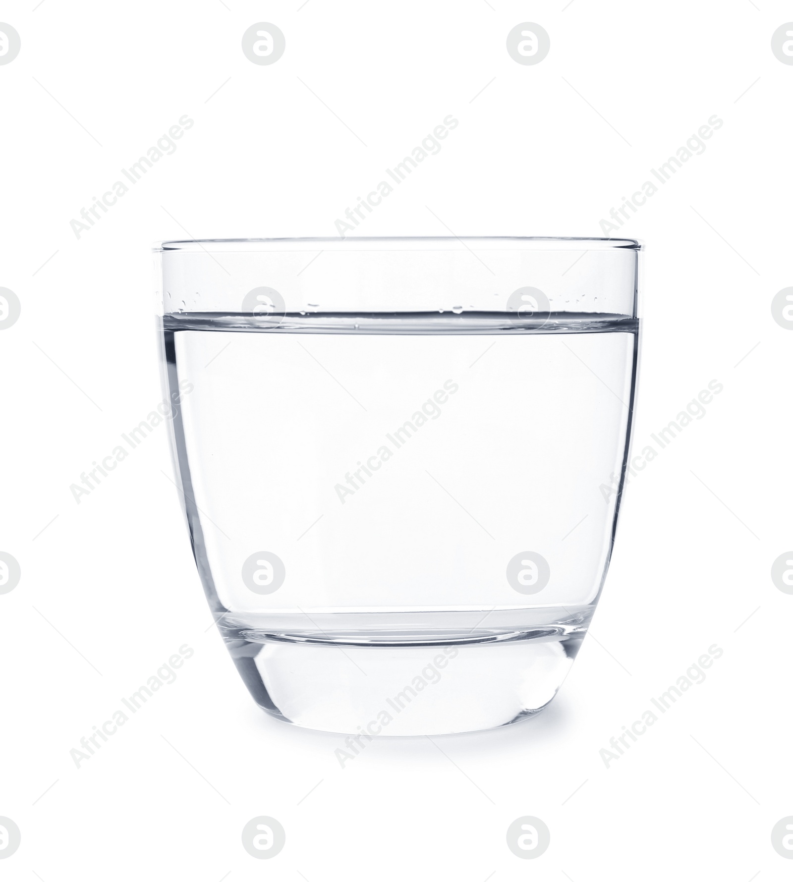 Photo of Glass of fresh water on white background