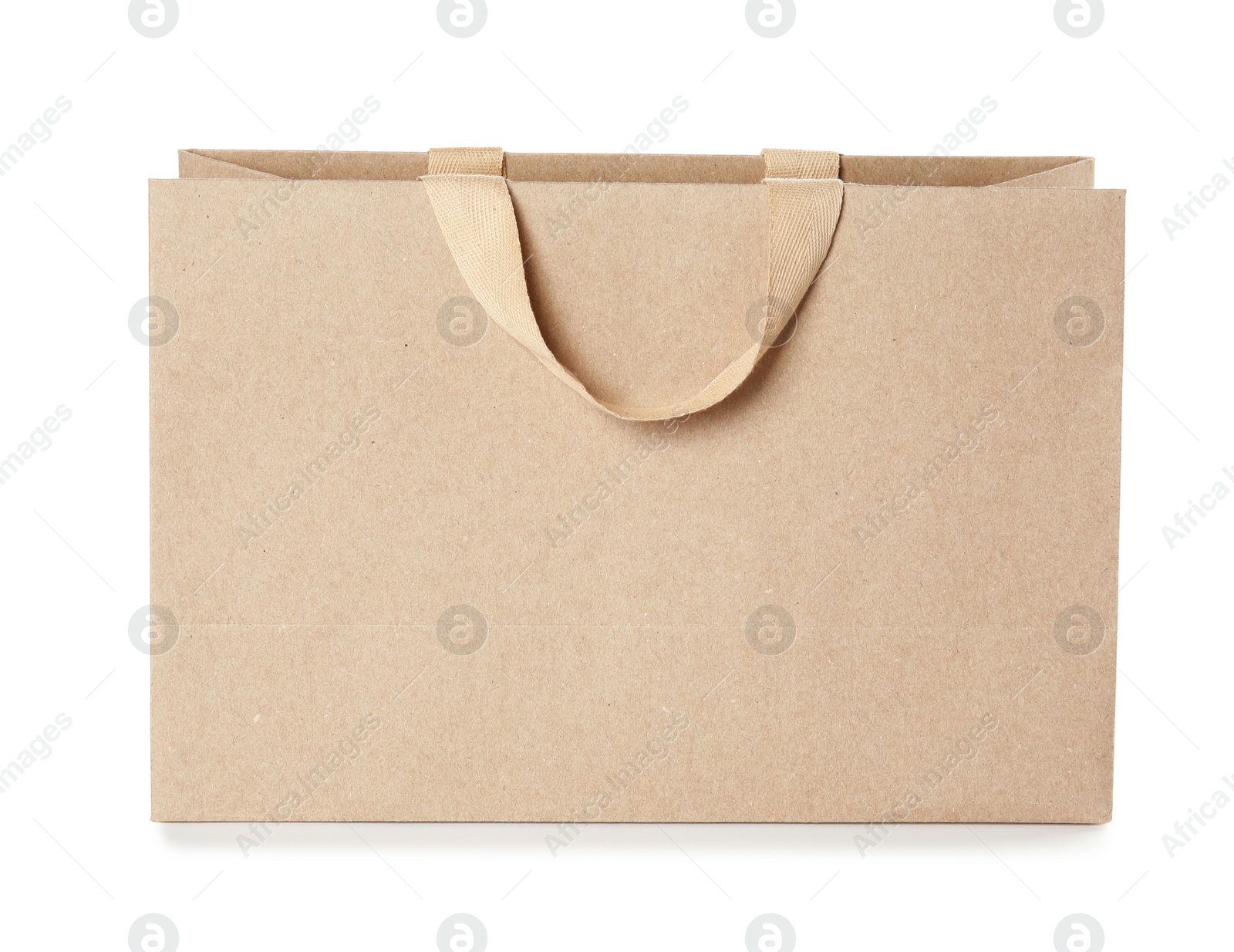 Photo of Paper shopping bag isolated on white. Mock up for design