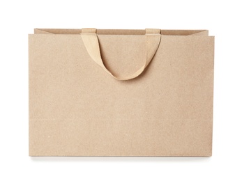 Paper shopping bag isolated on white. Mock up for design