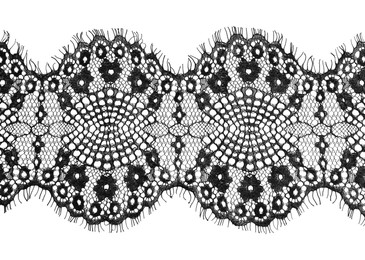 Beautiful lace isolated on white, top view