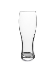 Photo of Elegant clean empty beer glass isolated on white