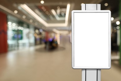 Image of Blank advertising board in shopping mall. Space for text