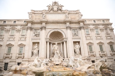 ROME, ITALY - FEBRUARY 5, 2024: Beautiful Trevi fountain outdoors