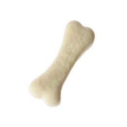 Bone shaped dog cookie isolated on white