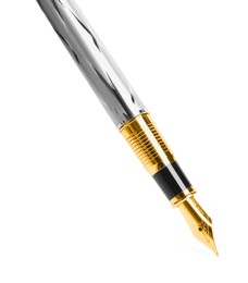 Photo of Beautiful fountain pen with ornate nib isolated on white