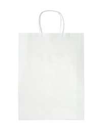 Blank paper bag isolated on white. Mockup for design