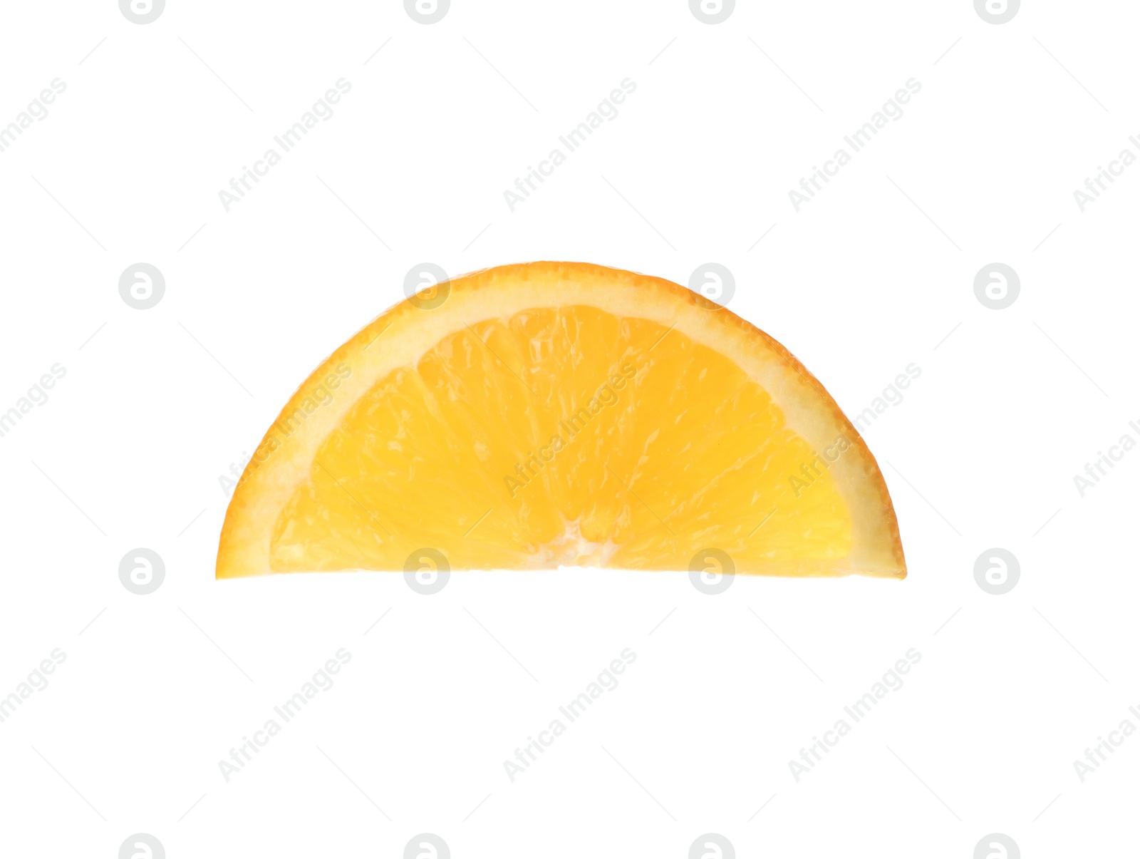 Photo of Slice of fresh ripe orange isolated on white