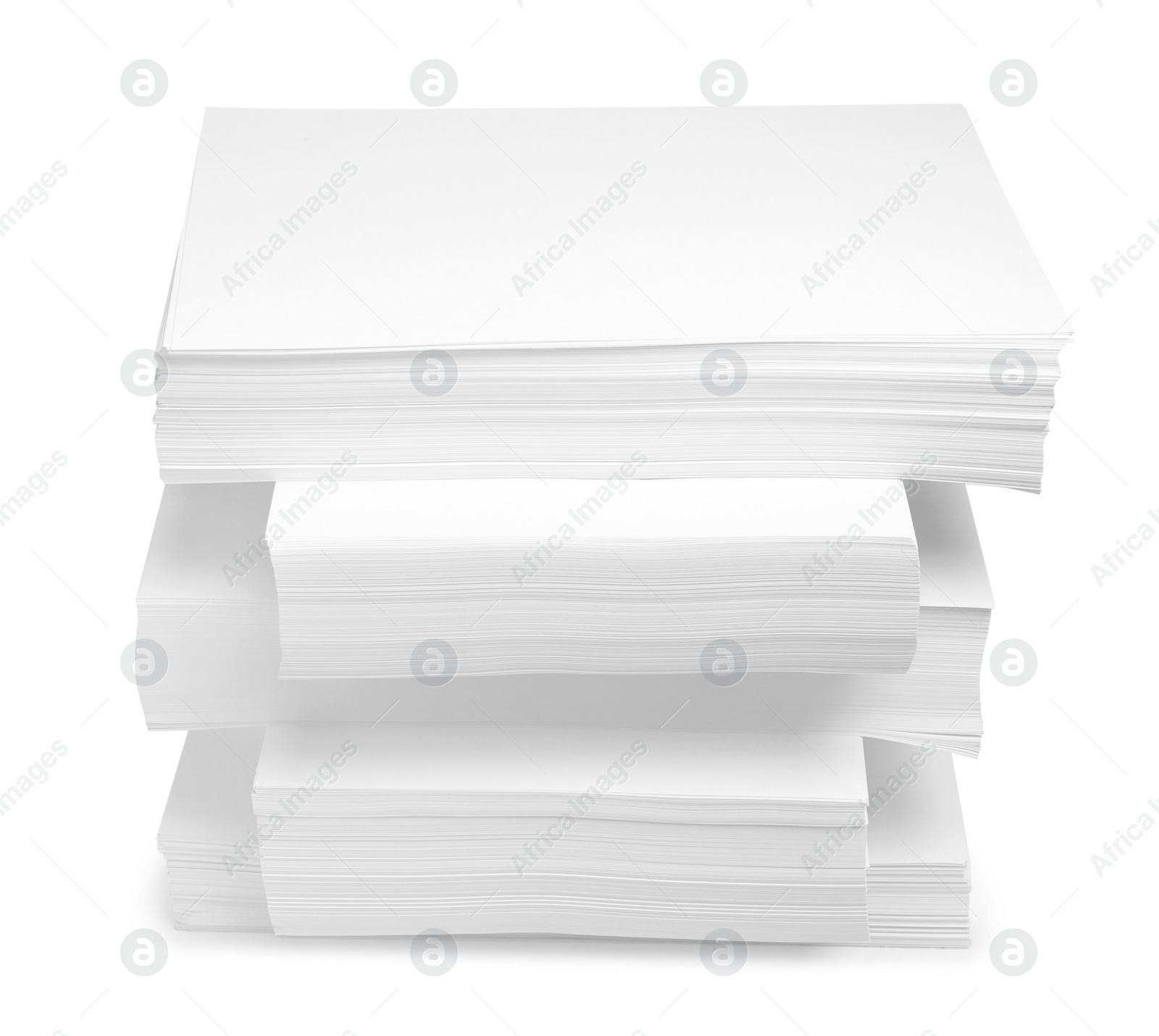 Photo of Stacks of paper sheets on white background