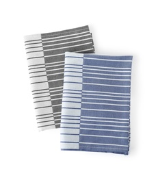 Fabric napkins for table setting on white background