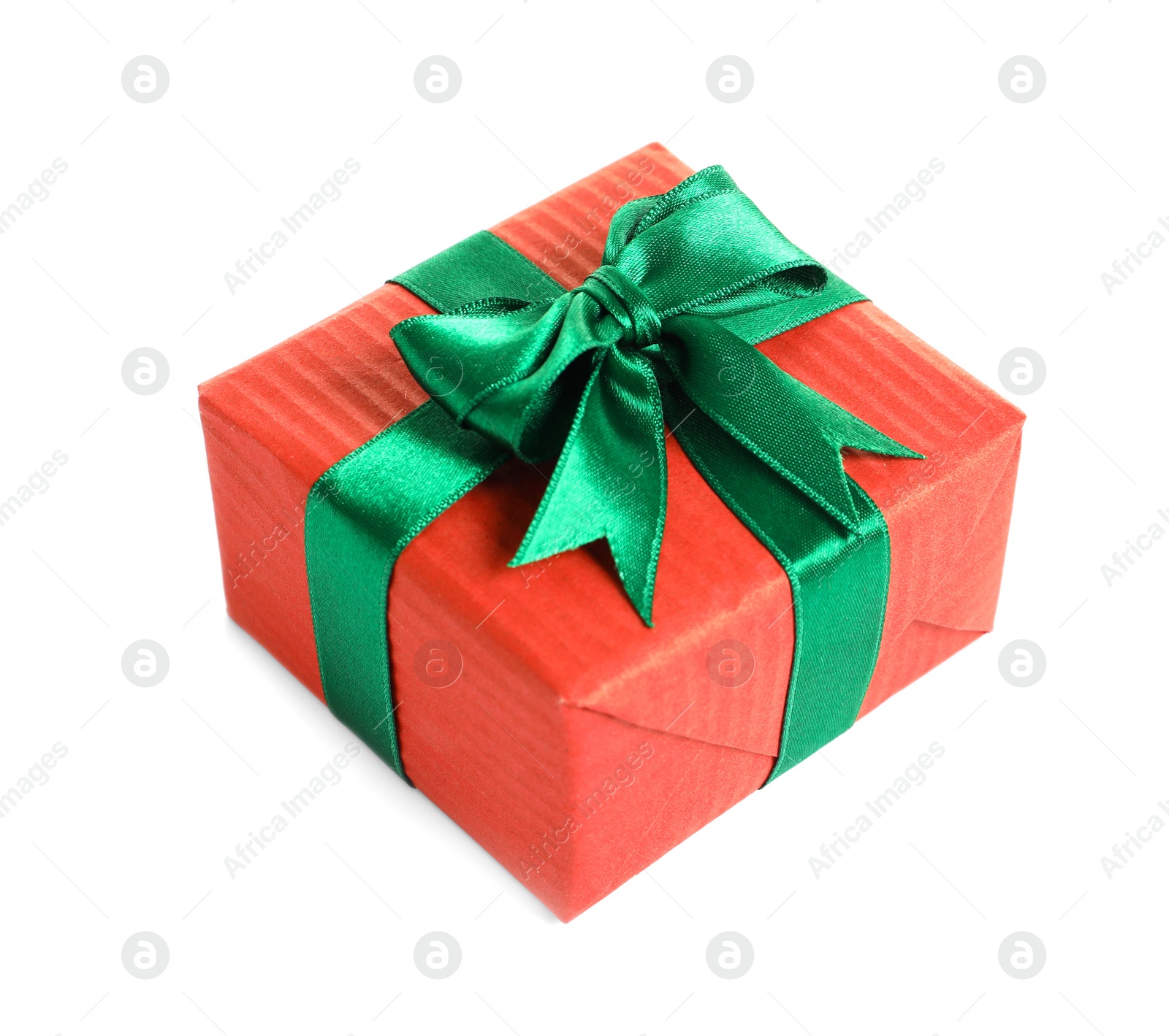 Photo of Beautifully wrapped gift box on white background