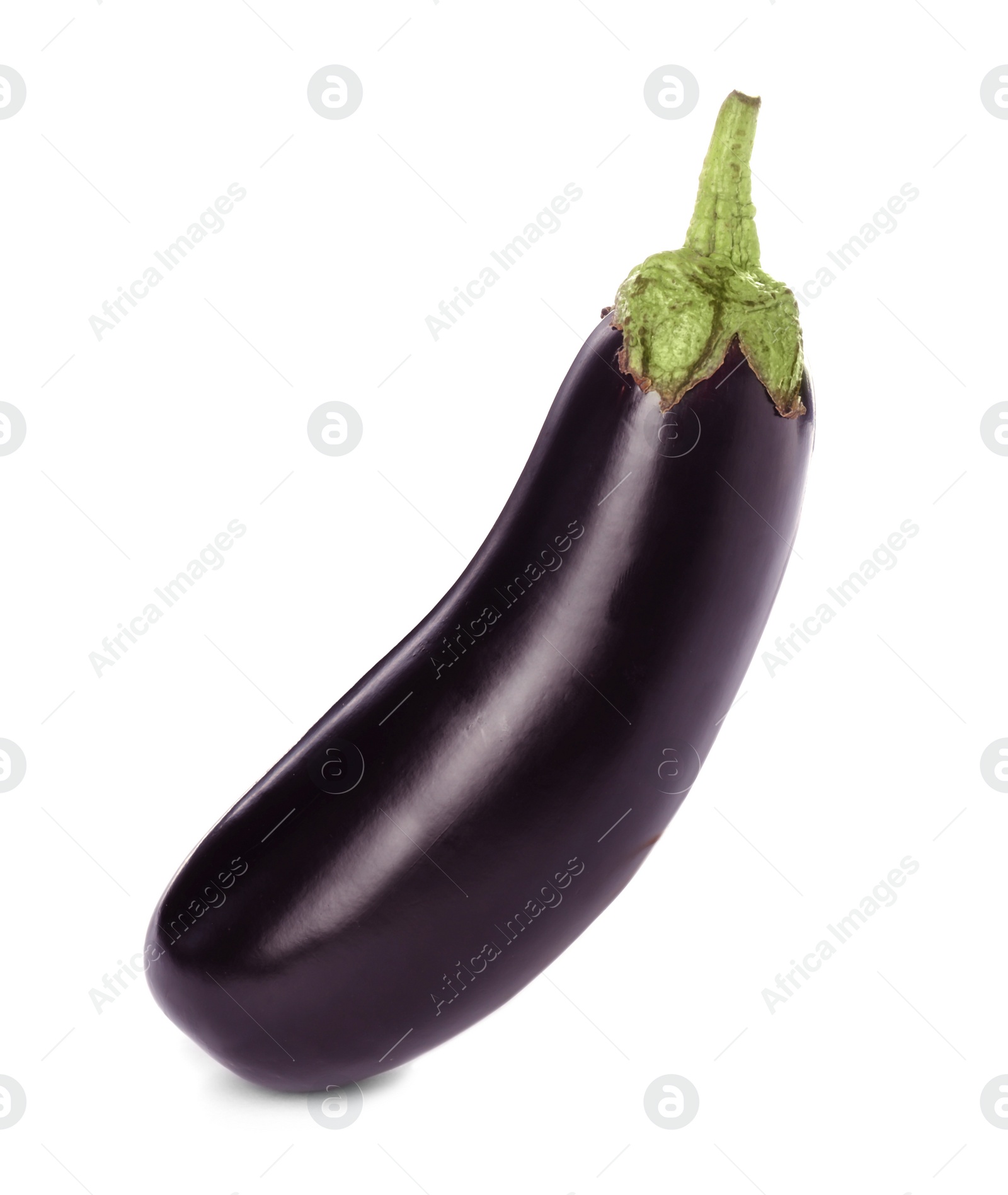 Photo of Tasty raw ripe eggplant on white background