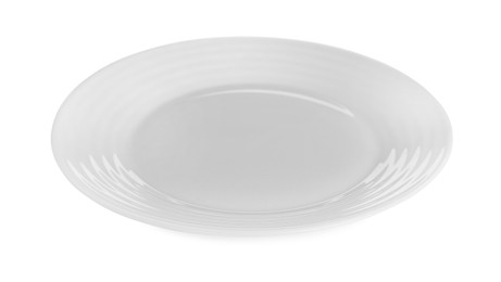 Photo of Clean empty ceramic plate isolated on white