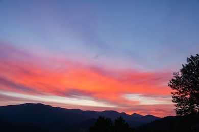 Photo of Picturesque view of mountain landscape at sunset