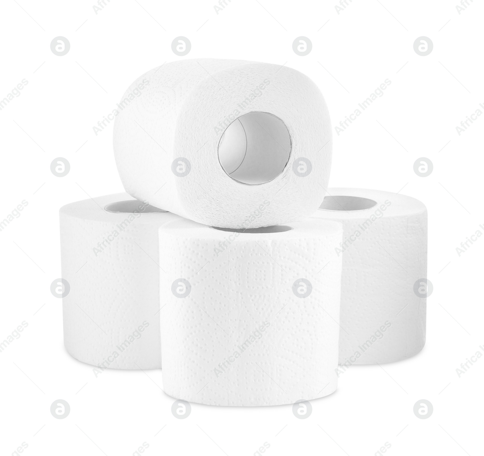 Photo of Soft toilet paper rolls isolated on white