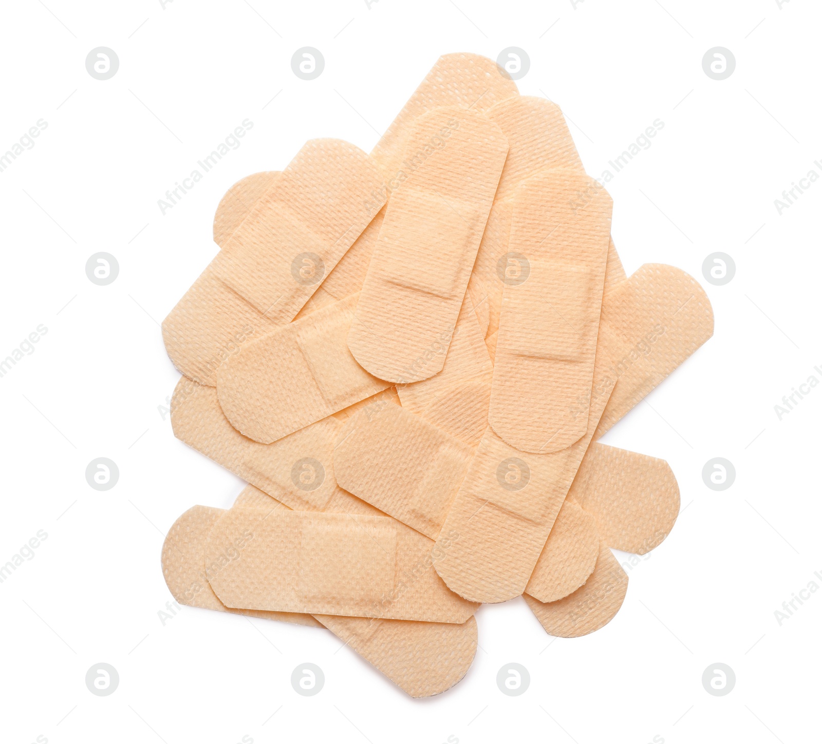 Photo of Medical sticking plasters isolated on white. First aid item