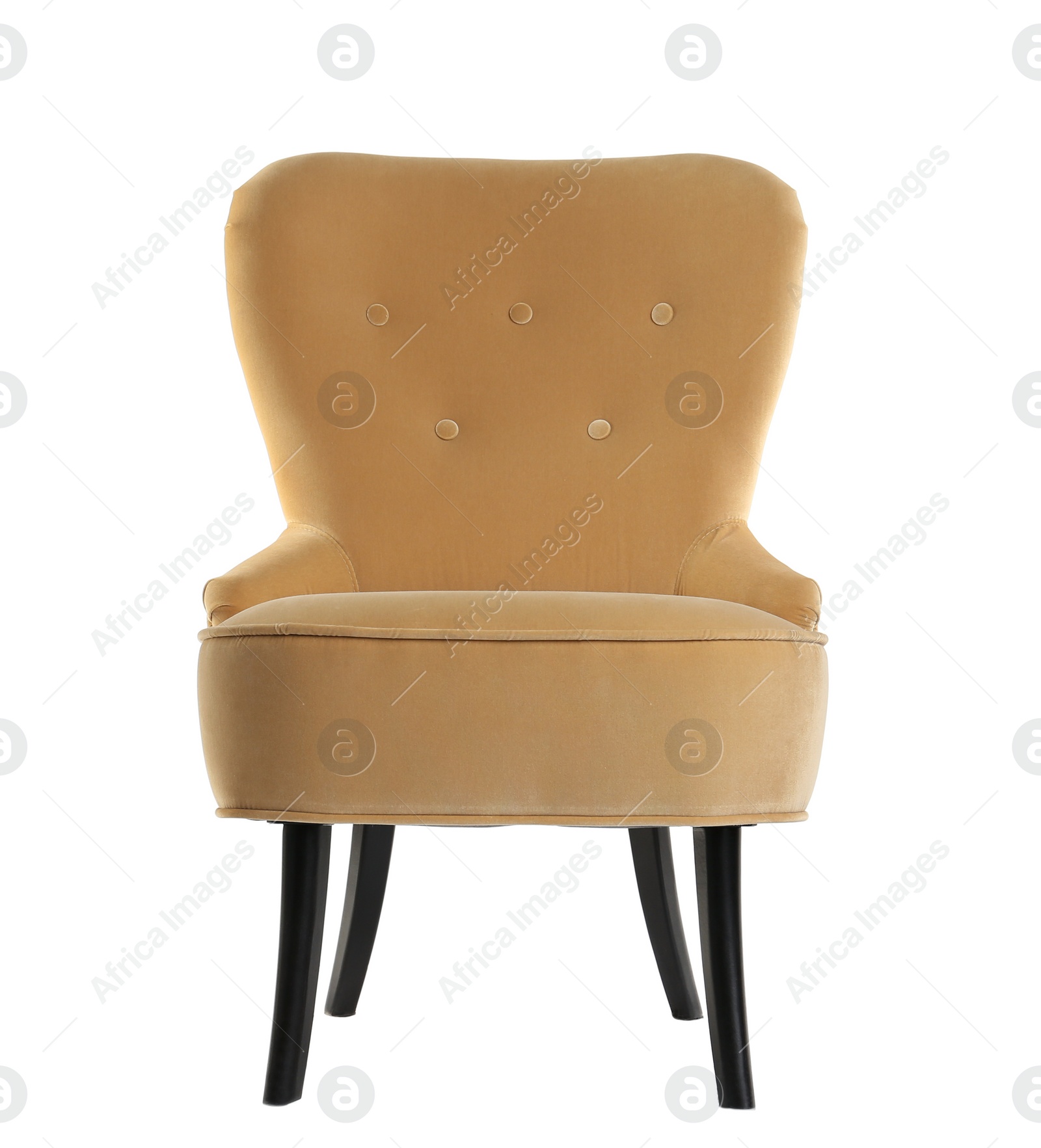 Photo of Comfortable armchair on white background. Interior element