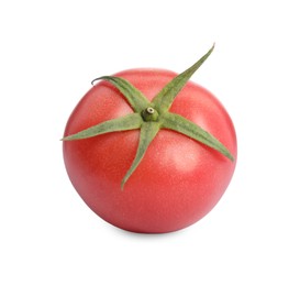 Whole ripe red tomato isolated on white
