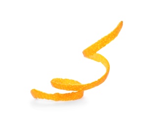 Fresh orange peel on white background. Healthy fruit