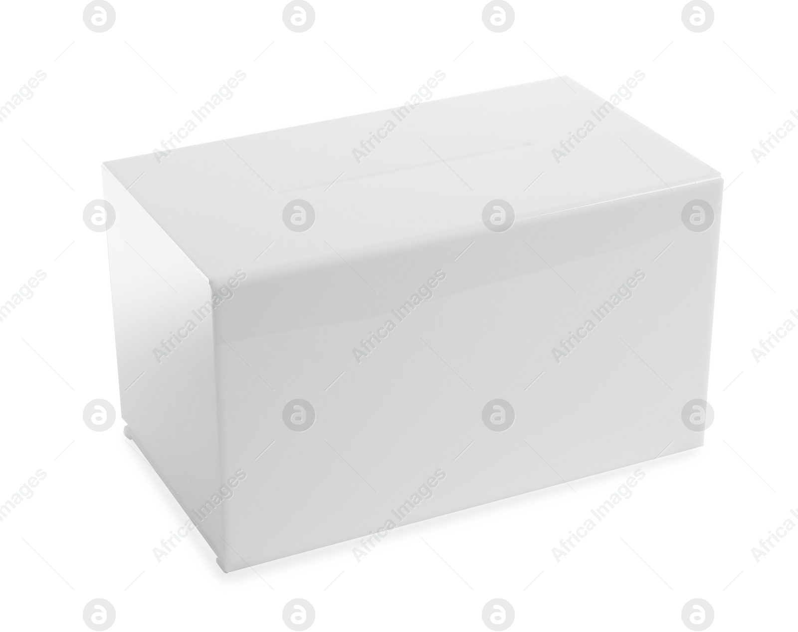 Photo of Ballot box on white background. Election time