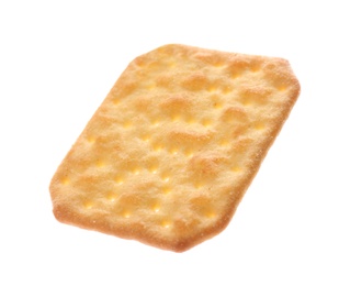 Crispy cracker isolated on white. Delicious snack