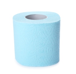 Roll of toilet paper on white background. Personal hygiene