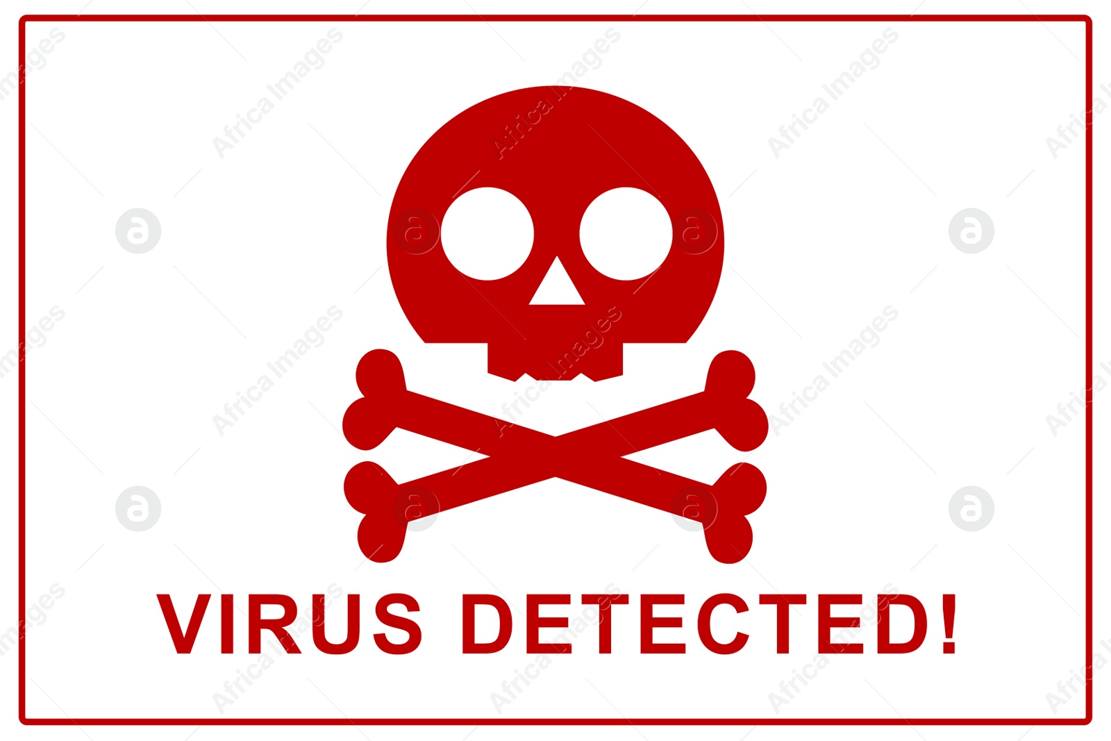 Illustration of Warning about virus attack to protect information. Illustration