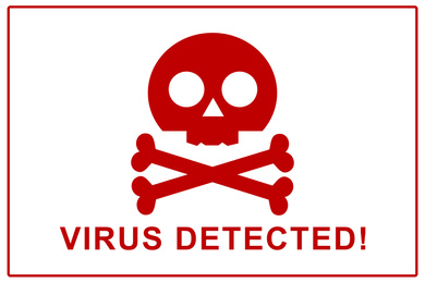 Illustration of Warning about virus attack to protect information. Illustration