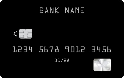 Chip credit card, illustration. Mockup for design