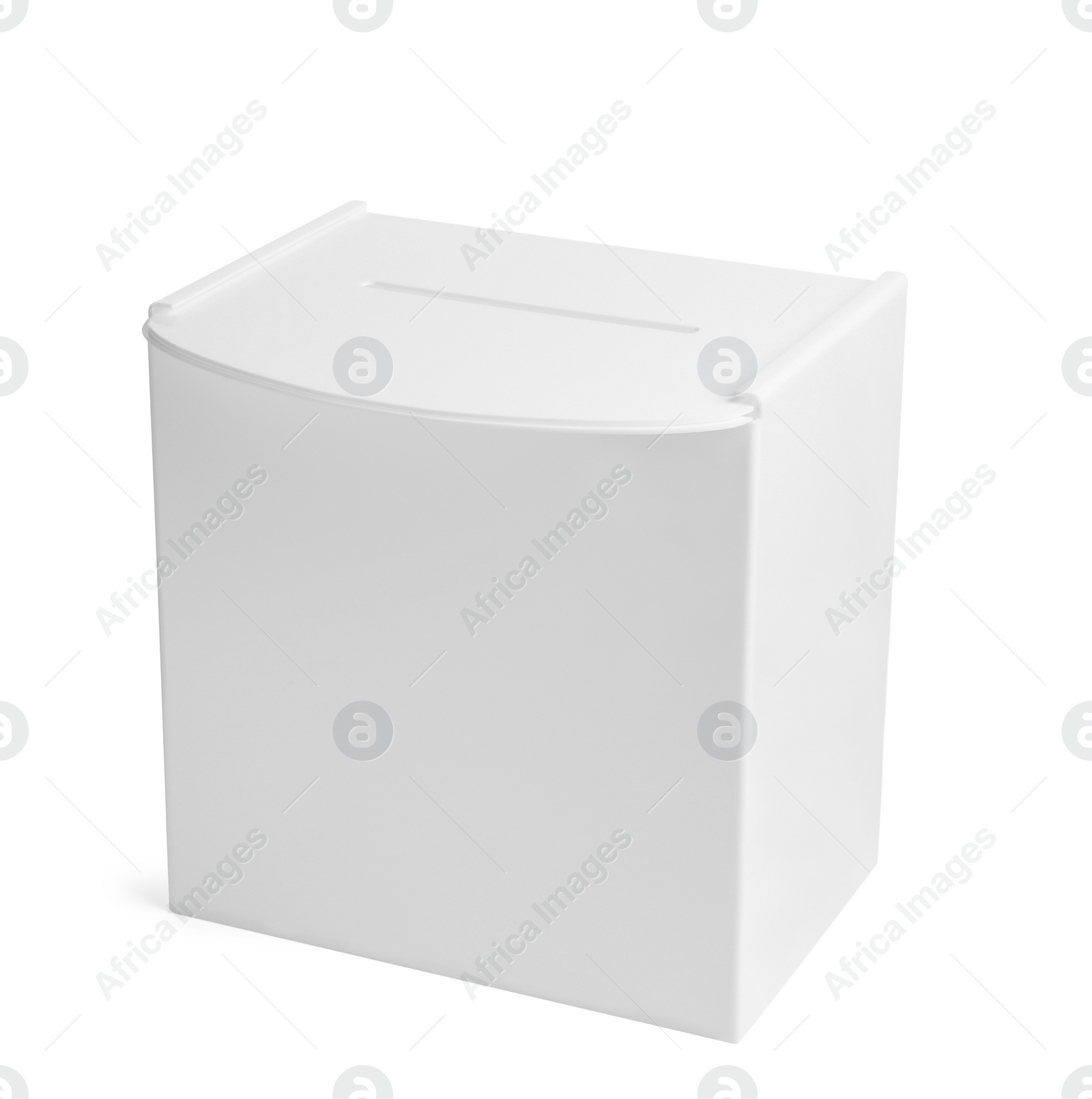 Photo of One ballot box isolated on white. Election time