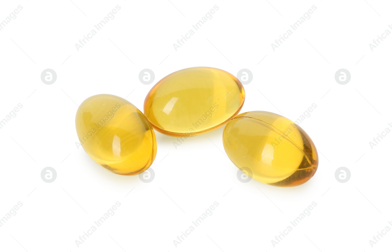 Photo of Vitamin capsules isolated on white. Health supplement