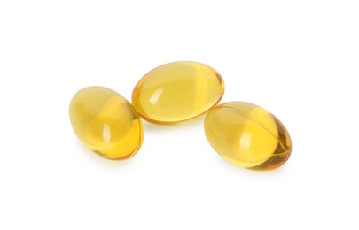 Vitamin capsules isolated on white. Health supplement