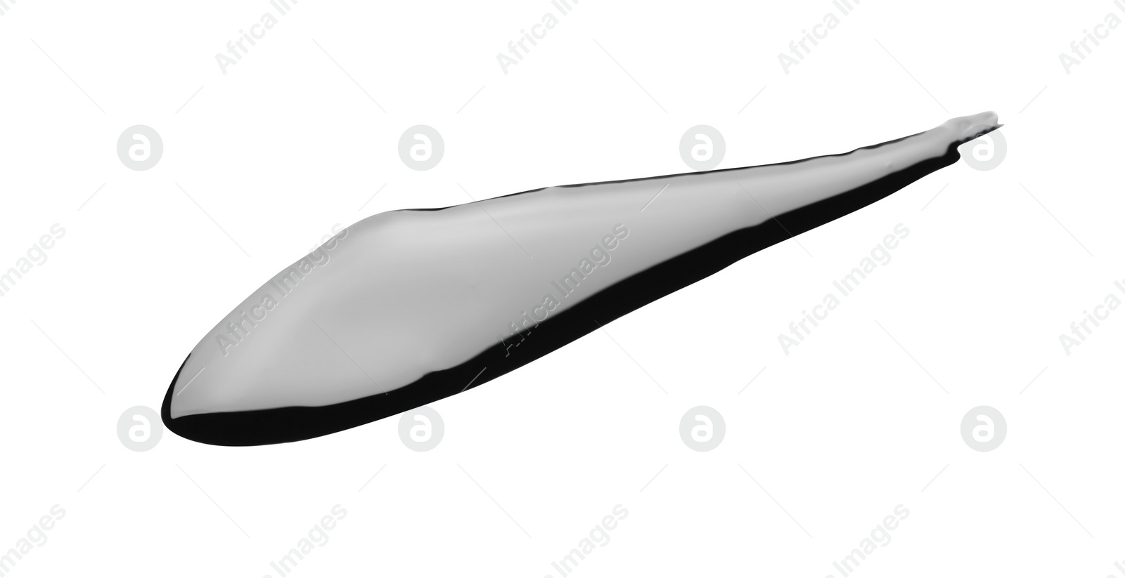 Photo of Black glossy oil blob isolated on white