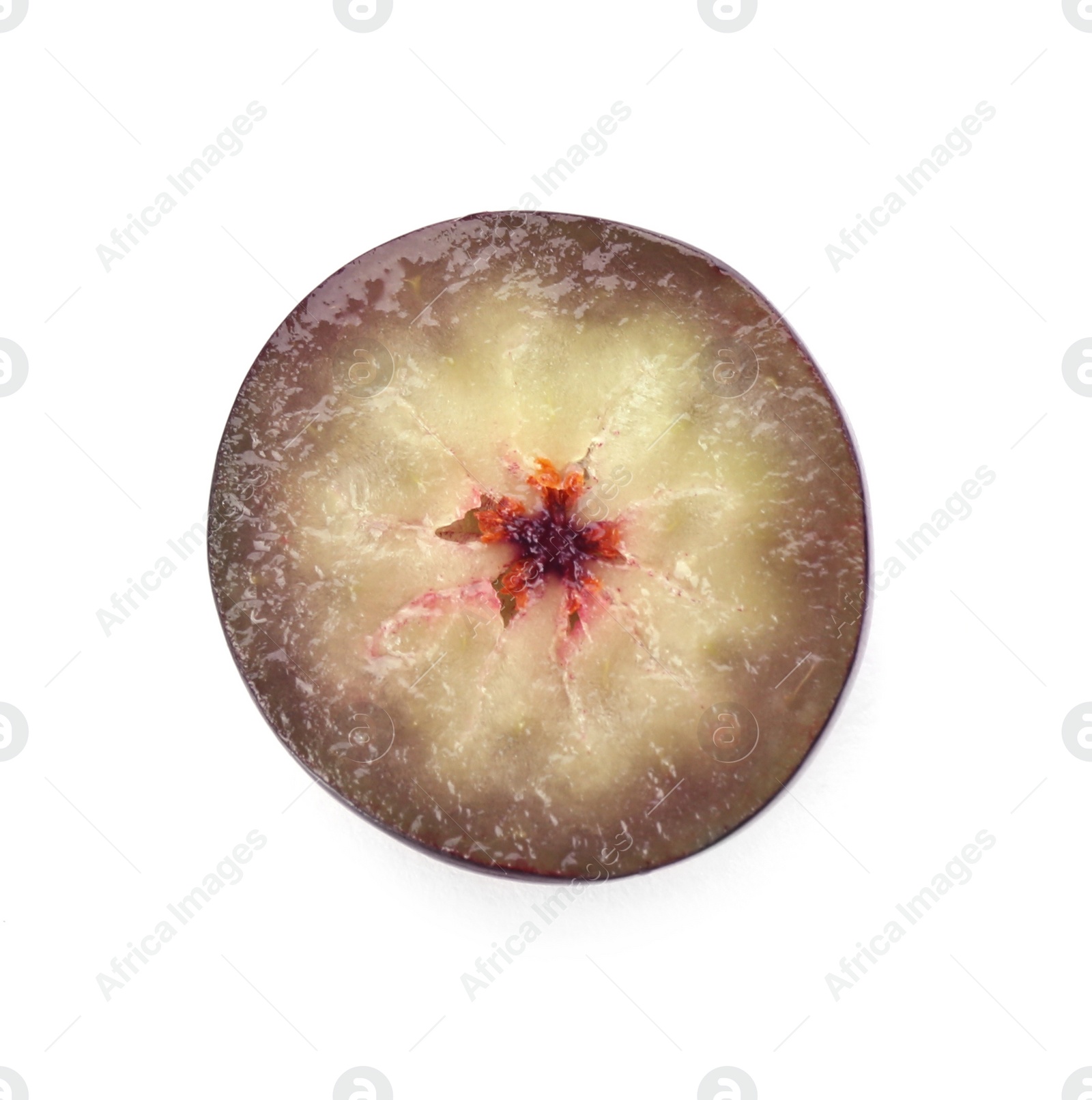 Photo of Half of fresh acai berry isolated on white