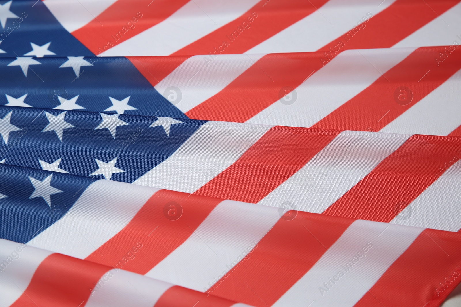 Photo of Flag of USA as background, closeup view