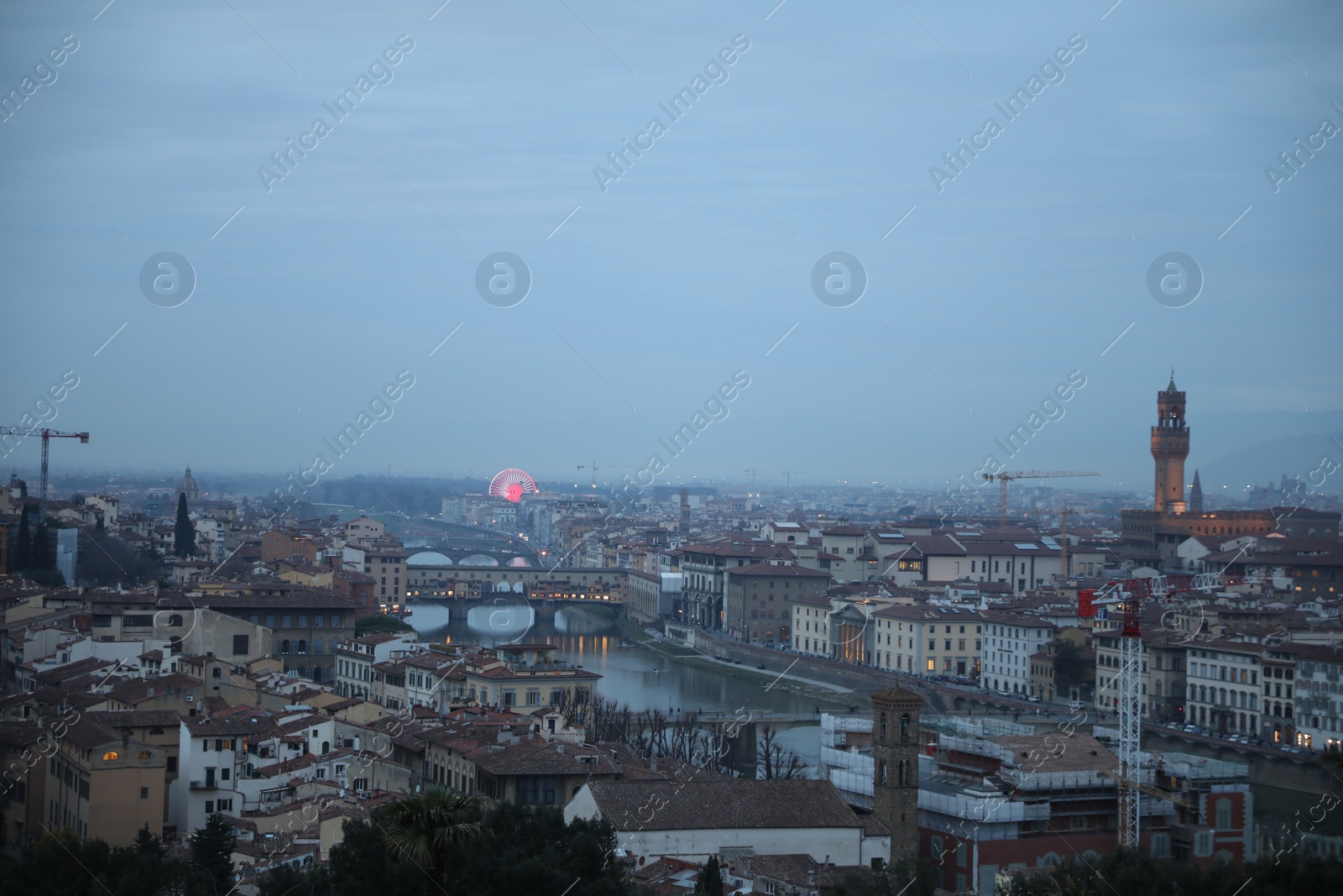 Photo of Florence, Italy - February 8, 2024: Picturesque view of city with beautiful buildings under sky