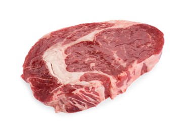 Photo of Piece of fresh beef meat isolated on white