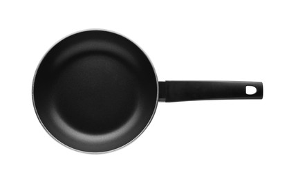 Photo of New non-stick frying pan isolated on white