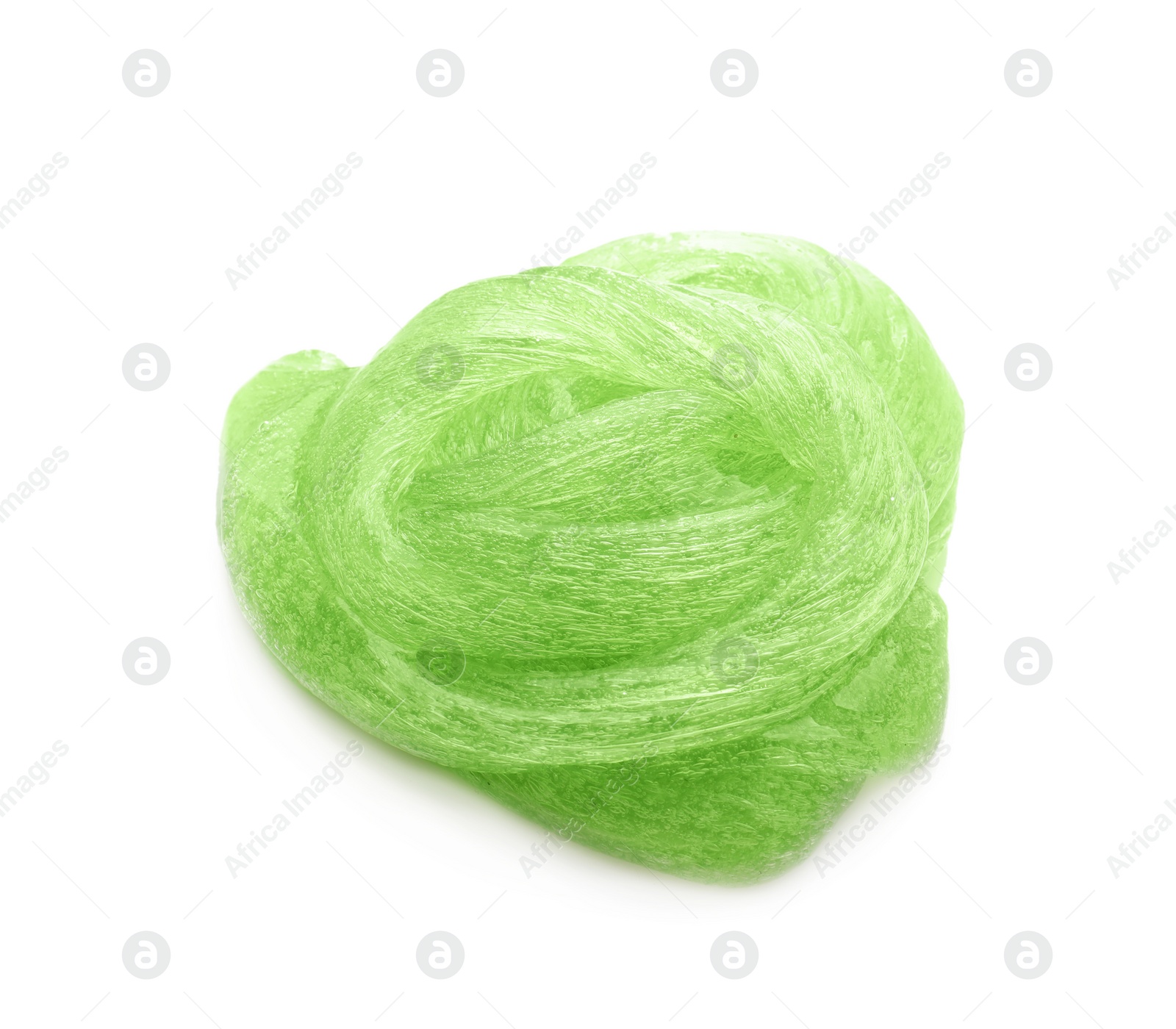 Photo of Green slime isolated on white. Antistress toy