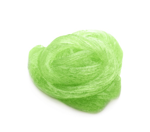 Photo of Green slime isolated on white. Antistress toy