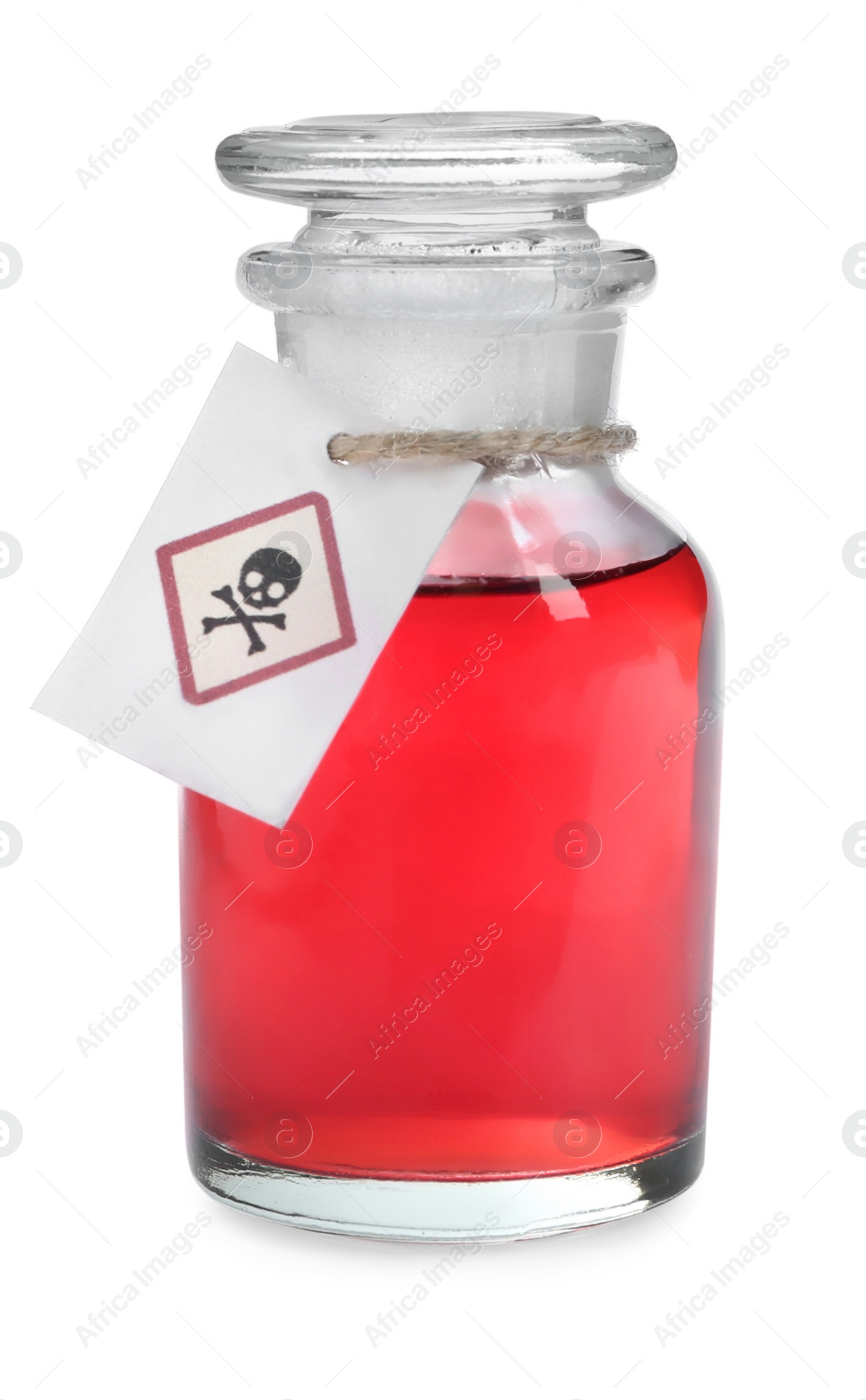 Photo of Apothecary bottle with poison isolated on white