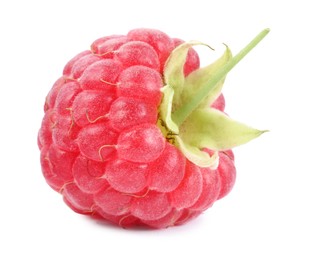 Photo of One tasty ripe raspberry isolated on white