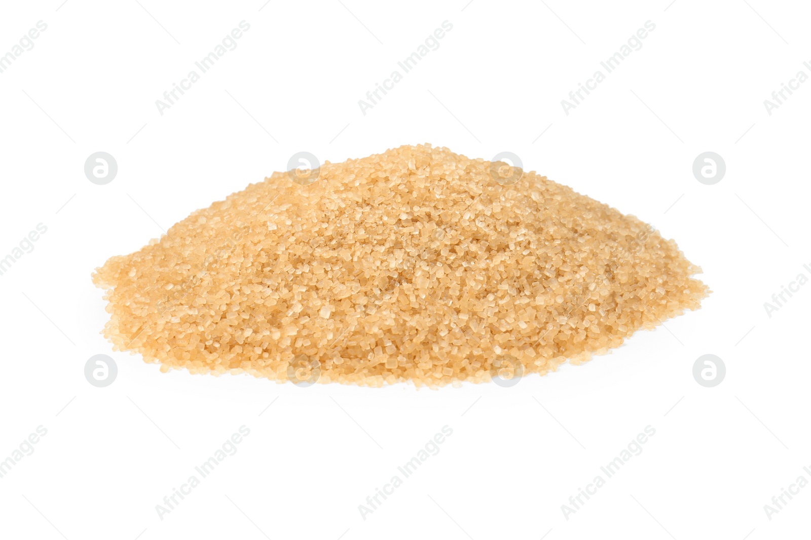 Photo of Pile of brown sugar isolated on white