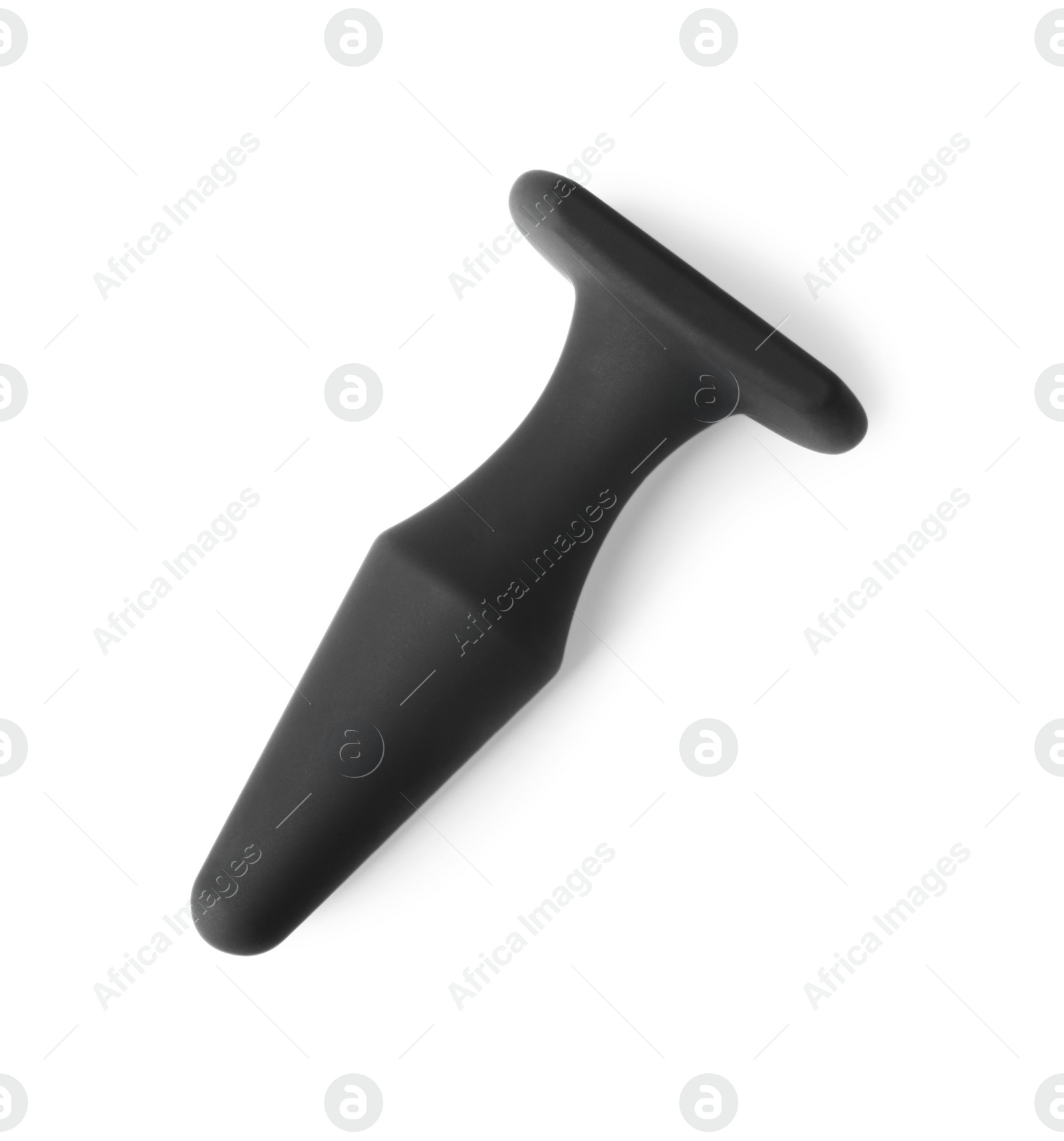 Photo of Black anal plug on white background. Sex toy