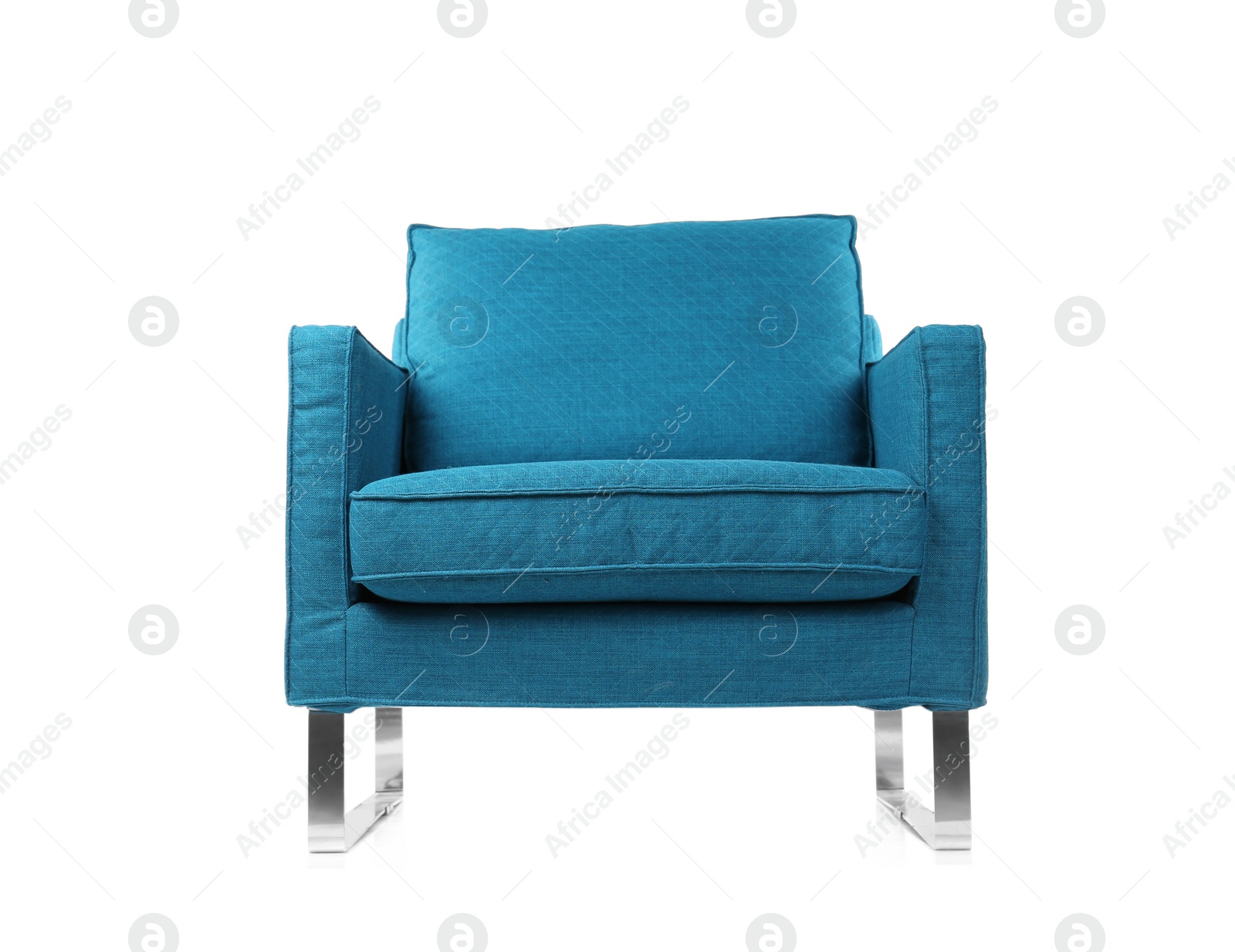 Photo of Comfortable armchair on white background. Interior element