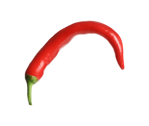 Photo of Red hot chili pepper isolated on white