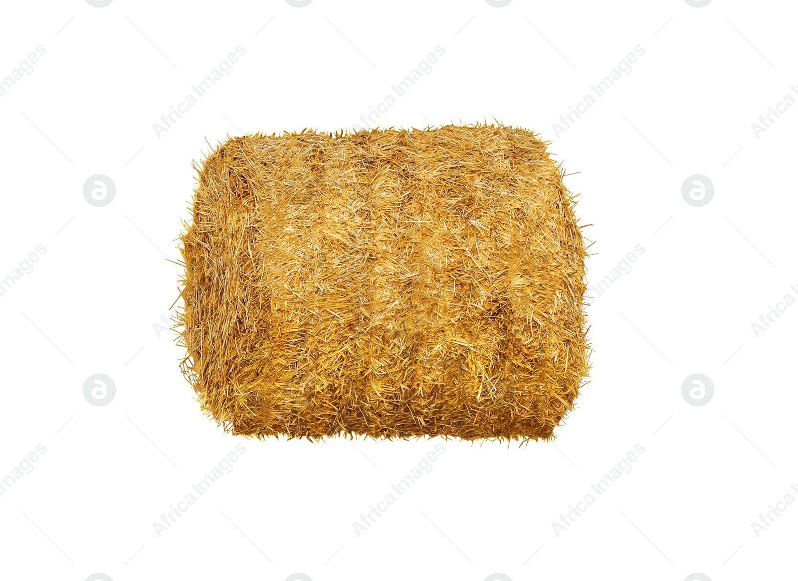 Image of Big dried straw bale isolated on white