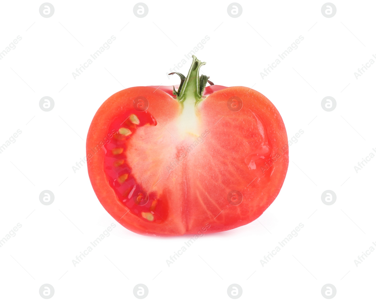 Photo of Half of fresh tomato isolated on white