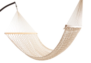 Photo of Comfortable hammock on white background